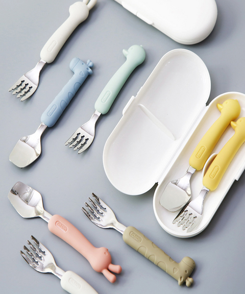 Edison - Silicone Spoon & Fork Case Set for Baby