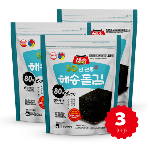 Haesong - Premium Roasted Seaweed Dol-gim (80 sheets/pack)